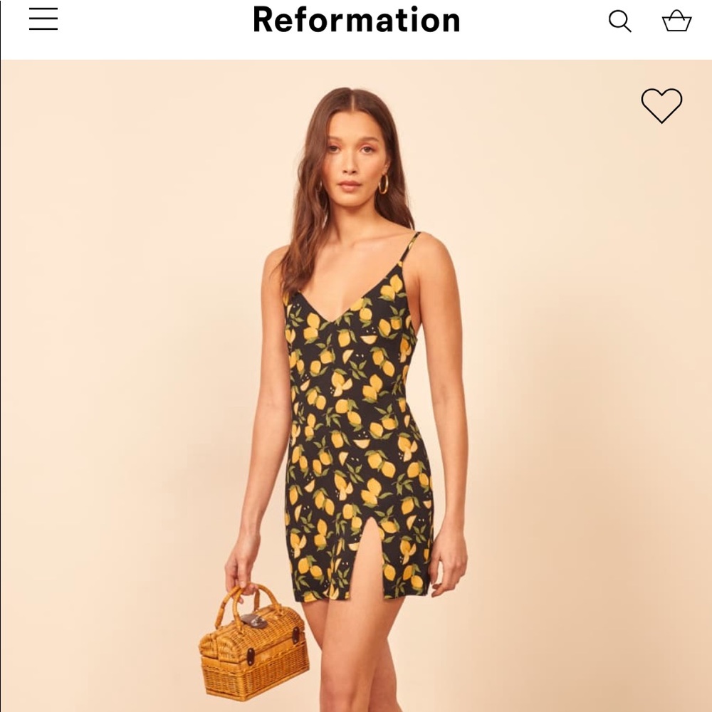 Reformation Mini Dress. Lemon Drop.